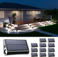 12 Pack Cool White Solar Stair Lights for Outside - Bright Dual-Side