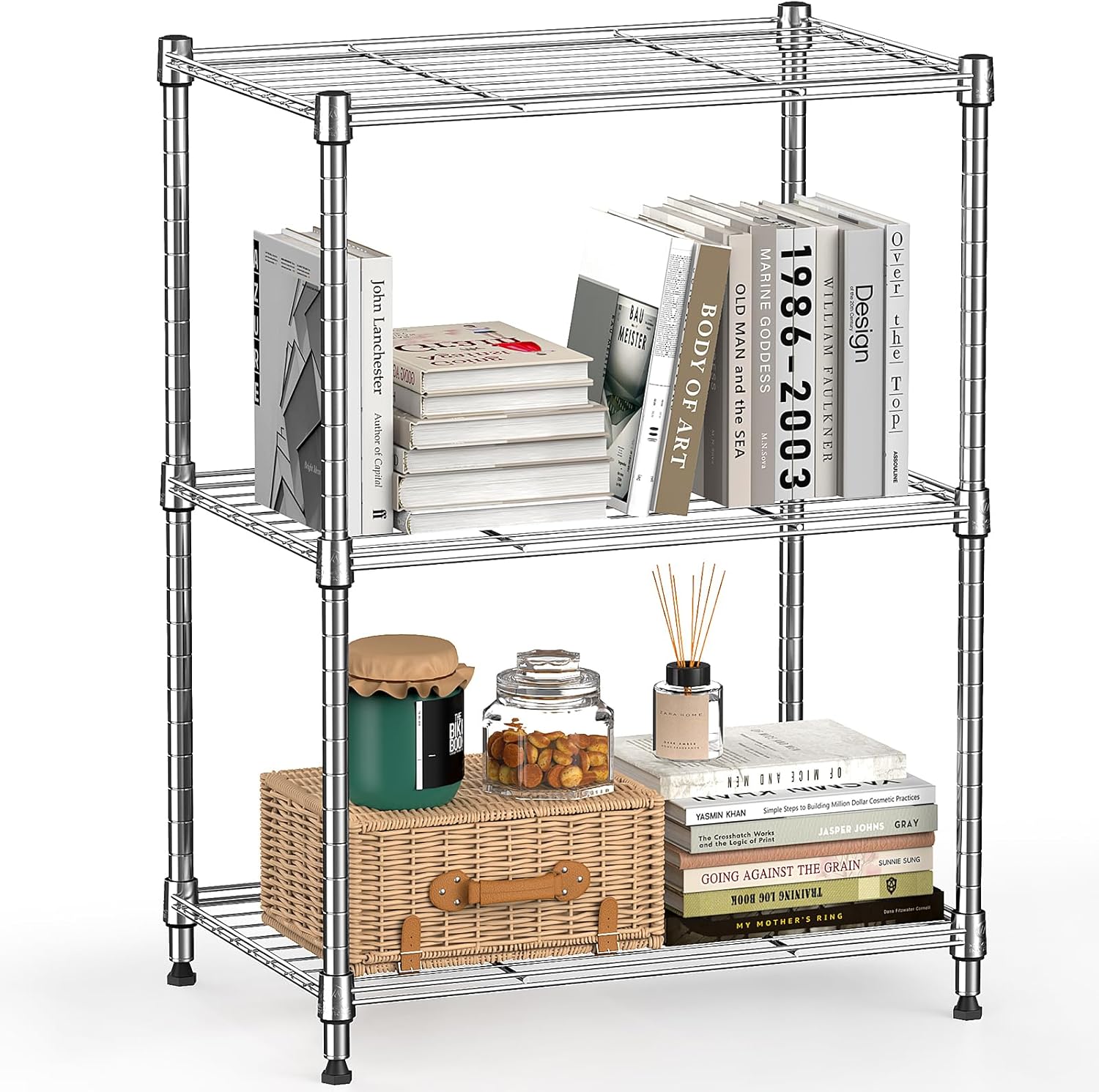 Organize with Ease: MZG 3-Tier Wire Shelving Unit