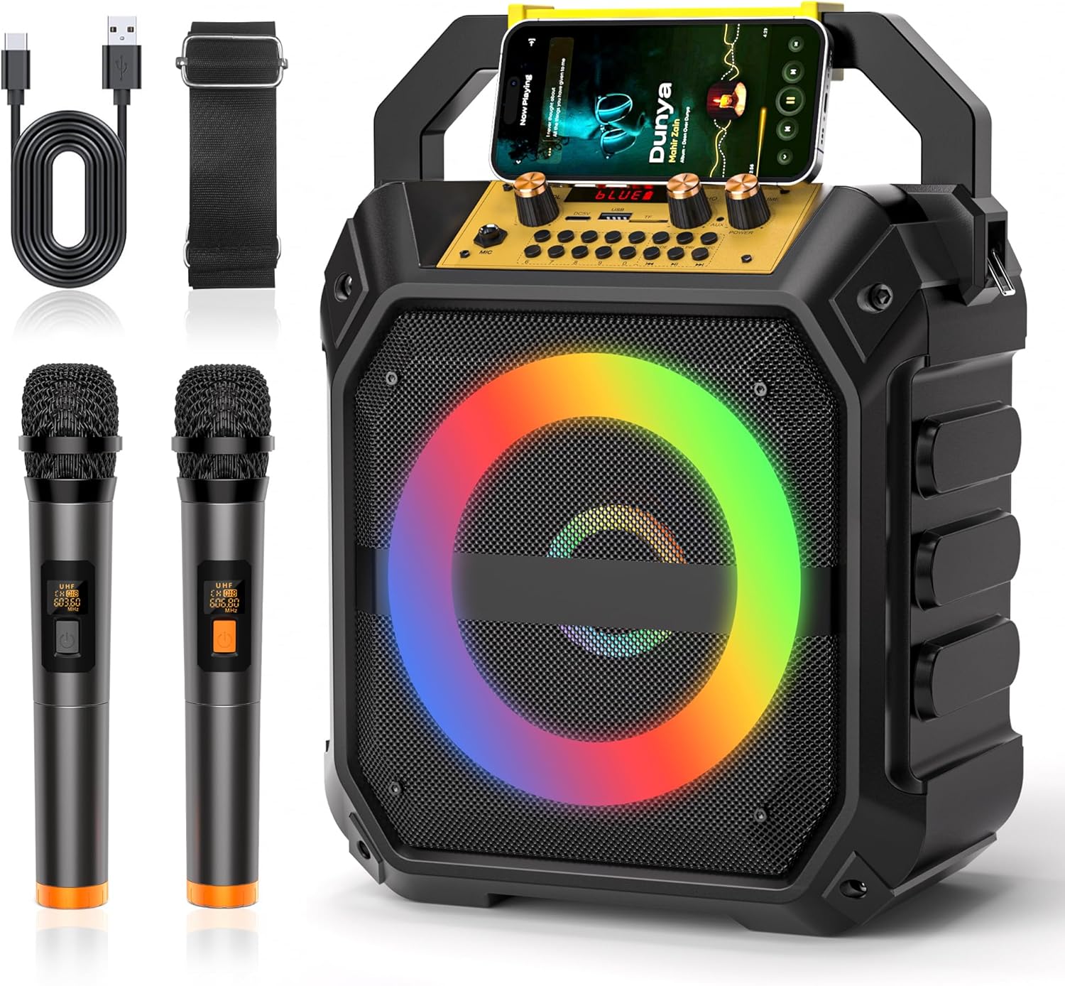 VICTRESS Karaoke Machine: Wireless Fun & Lights!