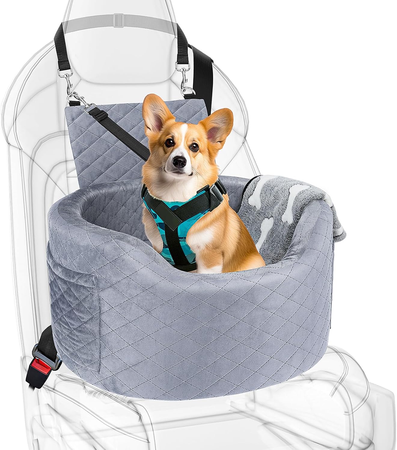 Memory Foam Dog Booster Seat: Cozy Travel Bed & Safety Essentials