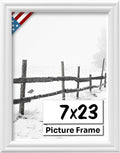 White 7x23 Picture Frame.75 in Wide - Minimal White Wall Frame