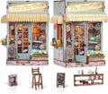 Bar Miniature House Kit DIY Miniature Dollhouse Kit with LED - Tiny