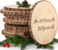 Large Wood Slices 10 Pack for Centerpieces - Rustic Craft Rounds