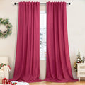 Pitalk Christmas Red Hot Pink Curtains for Kids Room 84 Inch