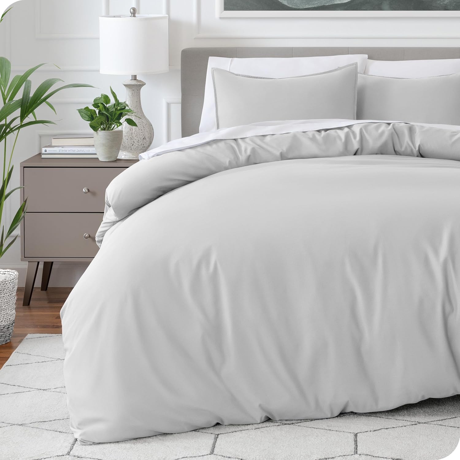 Bare Home Queen Size Duvet Cover Set - Soft and Lightweight