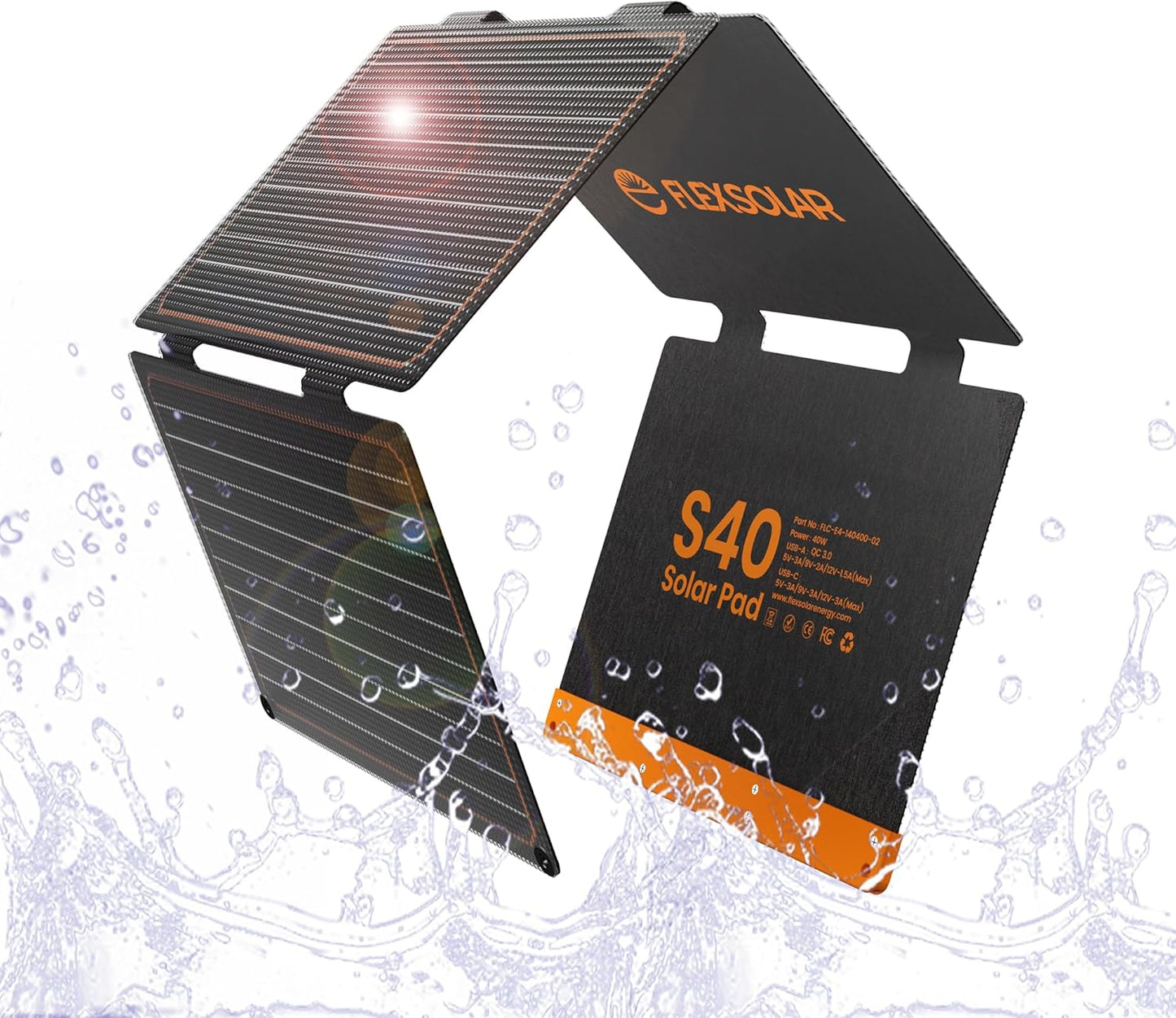 FlexSolar 40W Portable Solar Panel for Camping and Travel