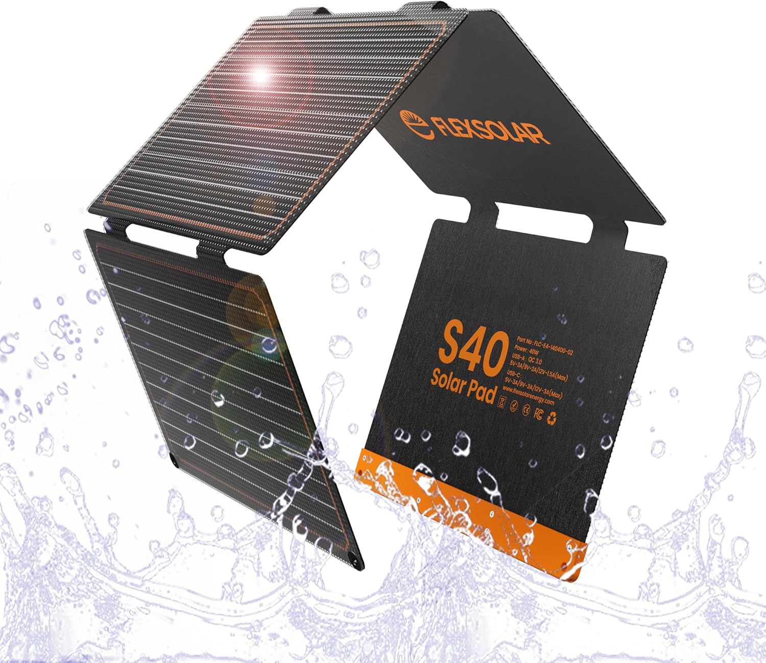 FlexSolar 40W Portable Solar Panel for Camping and Travel