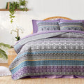 Colorful Bohemian Quilt Set Twin Size - Lightweight Summer Quilt