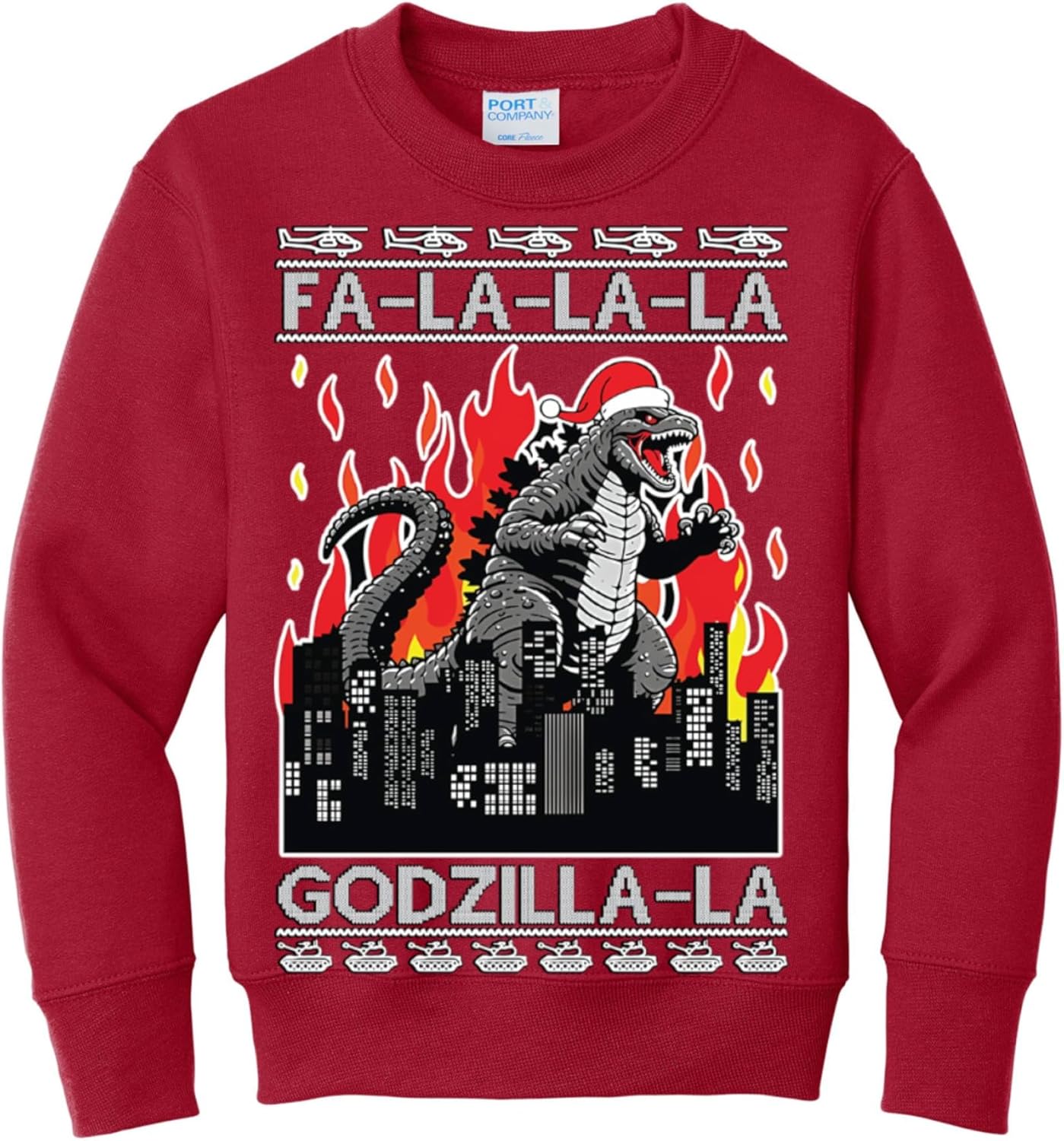 Funny Christmas Sweater for Kids - Santa Ugly Crewneck Sweatshirt