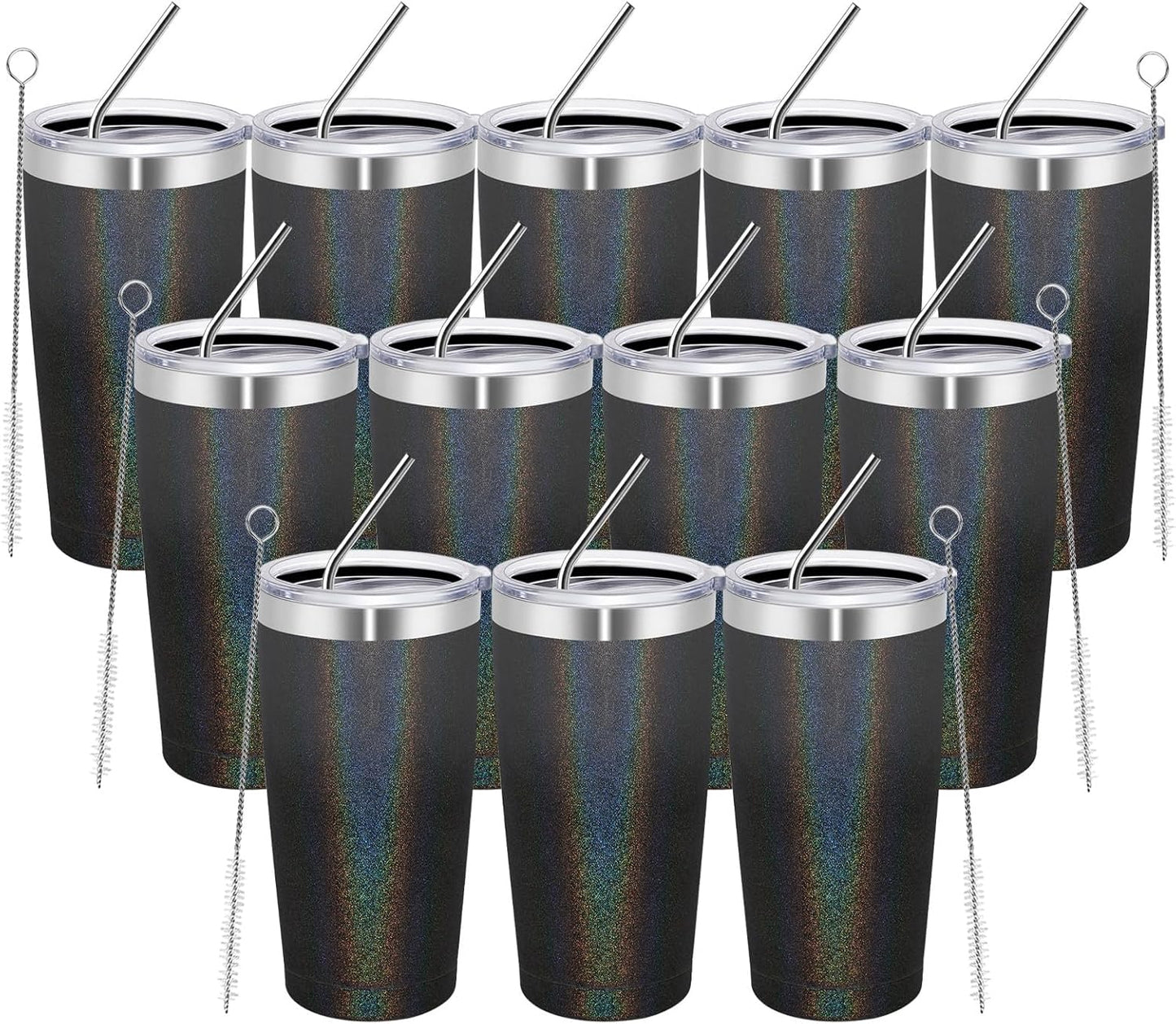 20oz Tumbler Set of 12 - Double Wall Vacuum Insulated Travel Mug