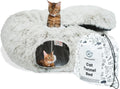 Large Cat Tunnel Bed for Indoor Cats - Warm, Fluffy, Multifunctional