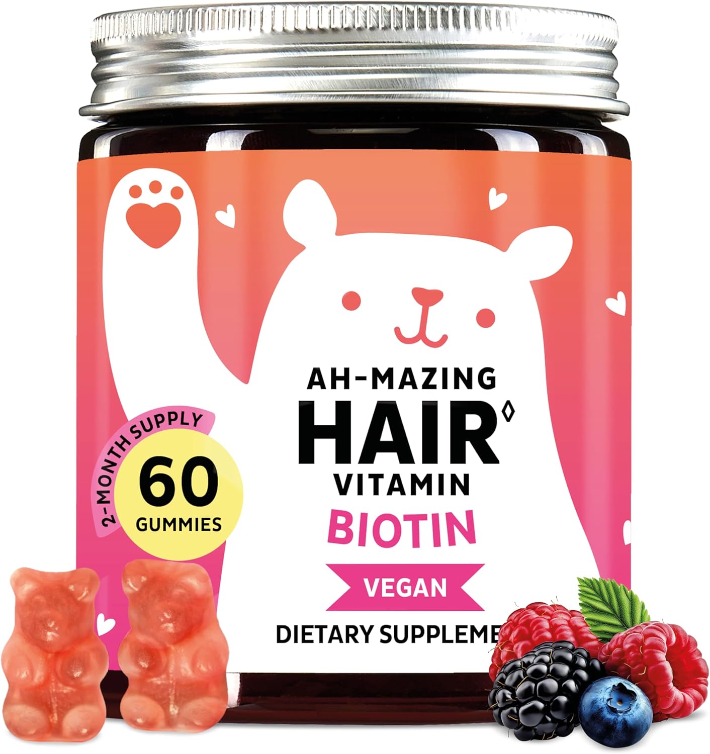 Biotin Gummies for Hair, Skin & Nails - High Potency Vegan Vitamins