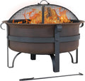 29-Inch Wood-Burning Outdoor Fire Pit - Deep Cauldron Design