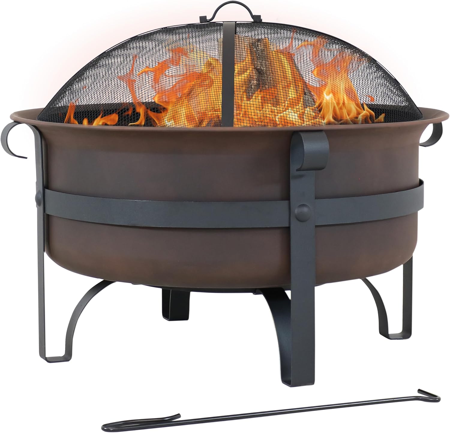 Sunnydaze 29-Inch Wood-Burning Outdoor Fire Pit for Cozy Gatherings