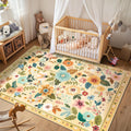 Floral 5x7 Area Rug Machine Washable Low Pile - Soft, Non Slip