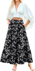 Arolina Maxi Skirt for Women Summer Boho - Flowy Tiered Long Skirt