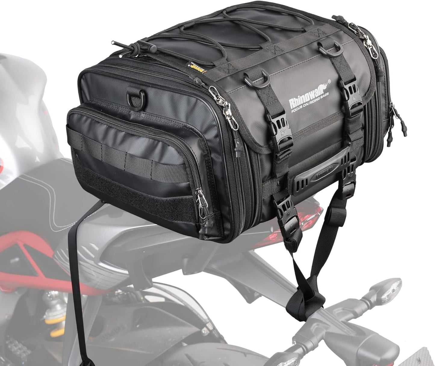 Rhinowalk Motorcycle Tail Bag Expandable 19-26L for Travel