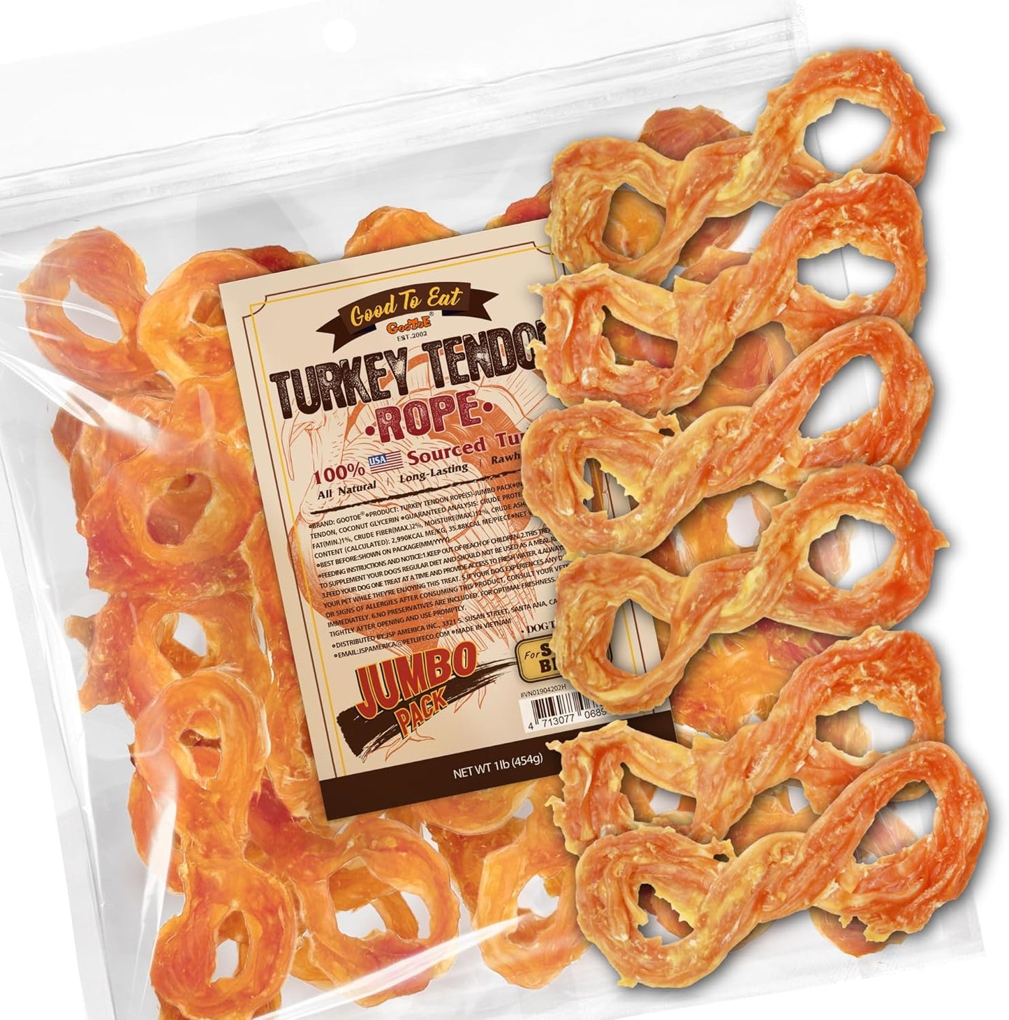 Gootoe Turkey Tendons for Dogs - All-Natural Chew Treats