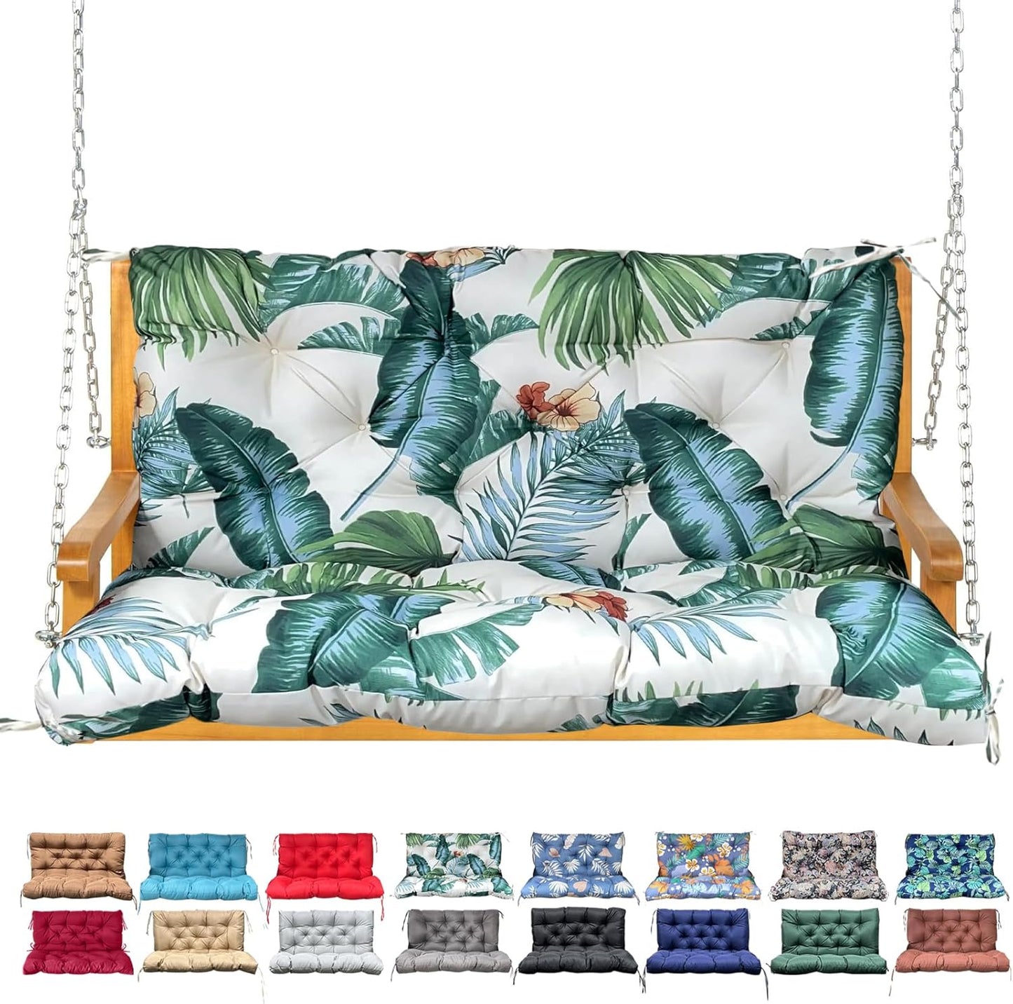 Porch Swing Cushion with Backrest for Outdoor Furniture Comfort