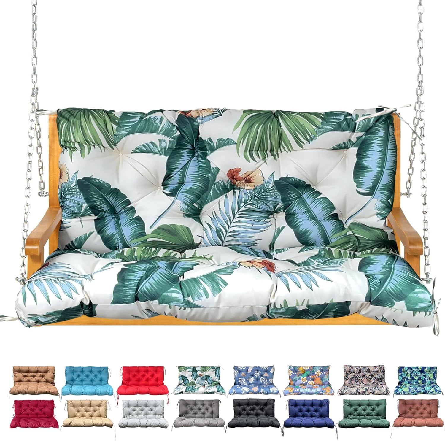 Porch Swing Cushion with Backrest for Outdoor Furniture Comfort