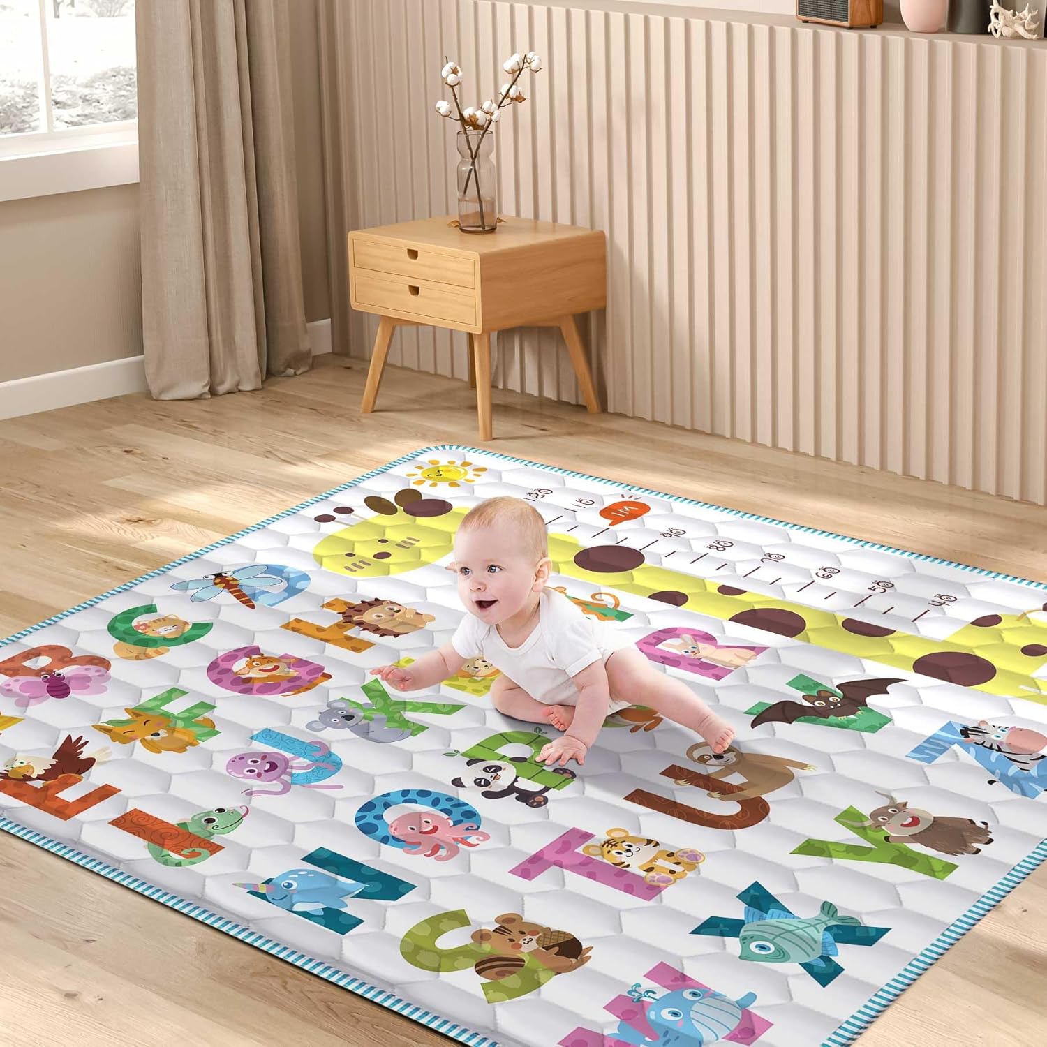 Teekdeer 2-in-1 Baby Play Mat: Learn & Crawl Safely