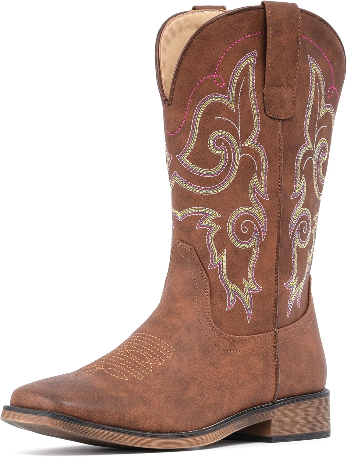 IUV Cowboy Boots for Women: Stylish Square Toe Mid Calf Design
