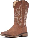 IUV Cowboy Boots For Women Square Toe Mid Calf Cowgirl