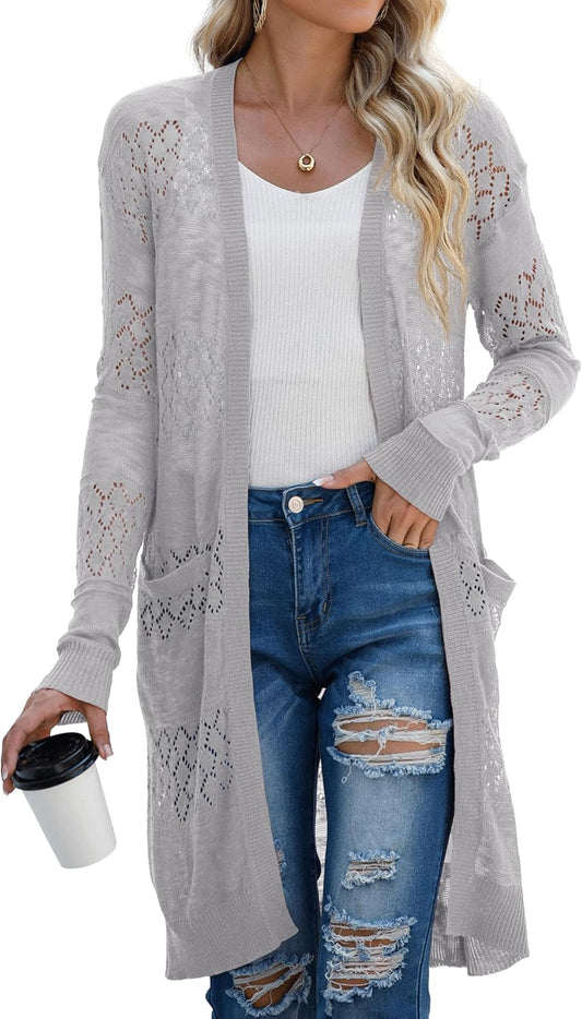 Womens Lightweight Longer Length Cardigan for All Seasons