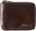 Logan Zipper Bifold Wallet RFID Safe - Slim Zip-Around Leather