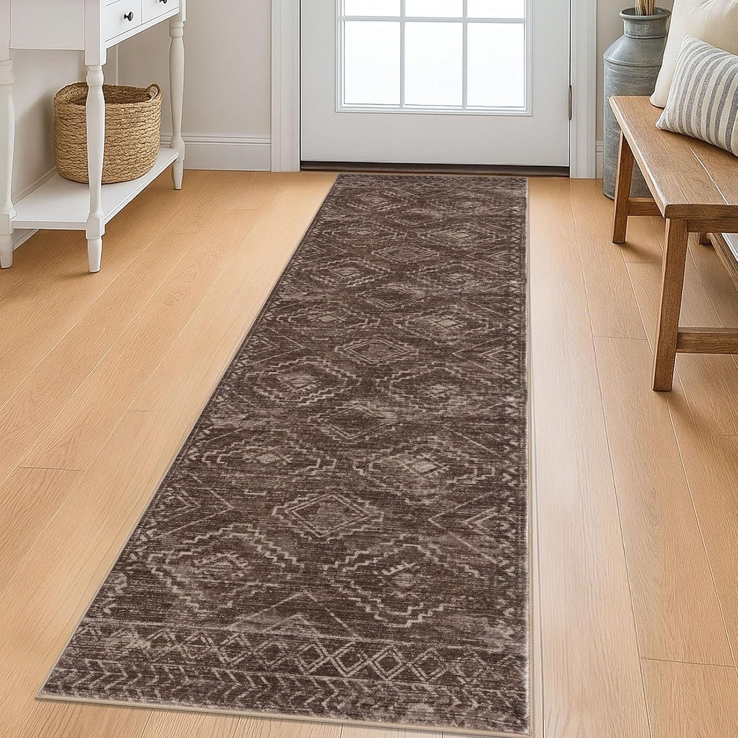 KILOCOCO Boho Kitchen Runner Rug 2x6 Soft Non Slip Design