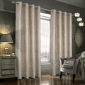 100% Blackout Damask Foil Print Ridged Velvet Curtains 54 x 108 in