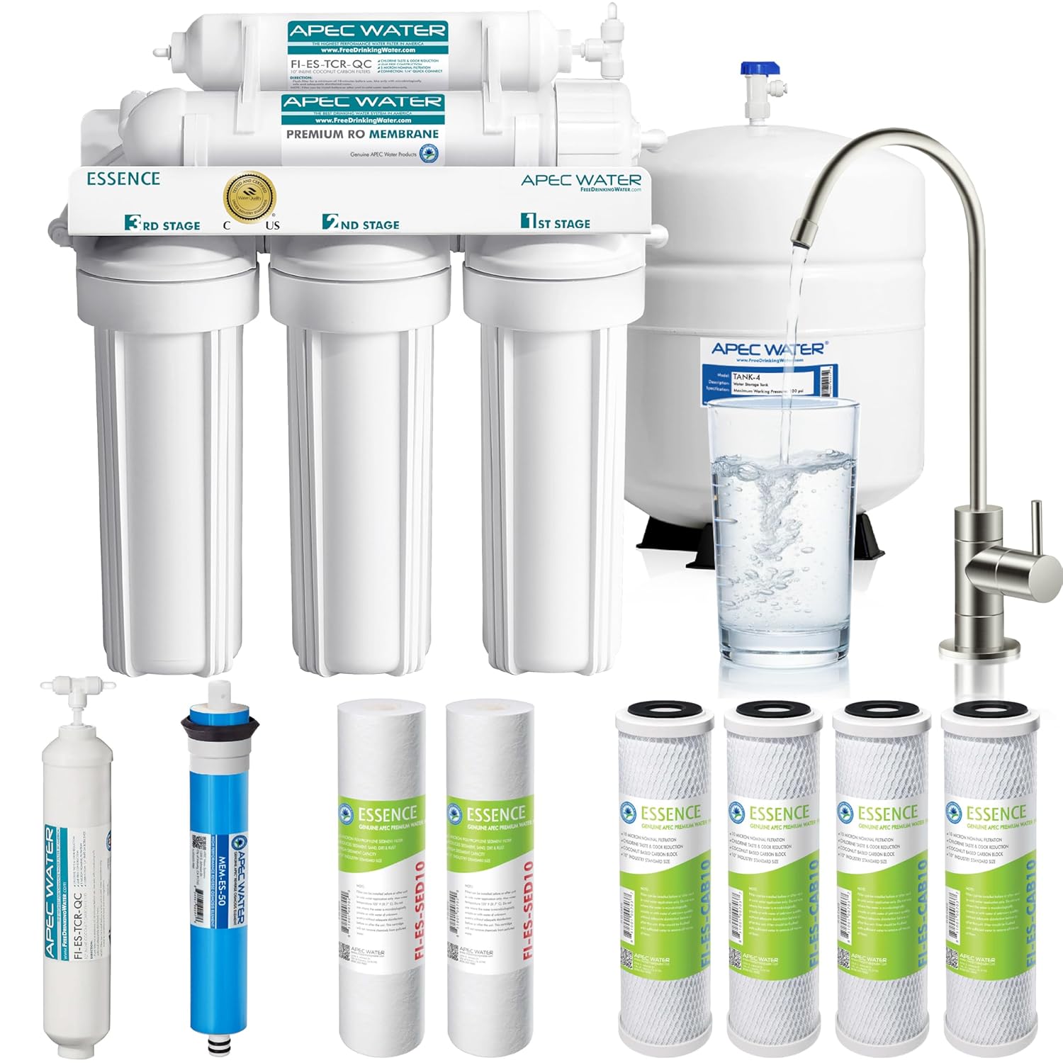 APEC Water Systems ROES-50 5-Stage Reverse Osmosis Filter System