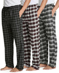 Men's Soft Cotton Flannel Pajama Pants 3-Pack (Style QRRK)