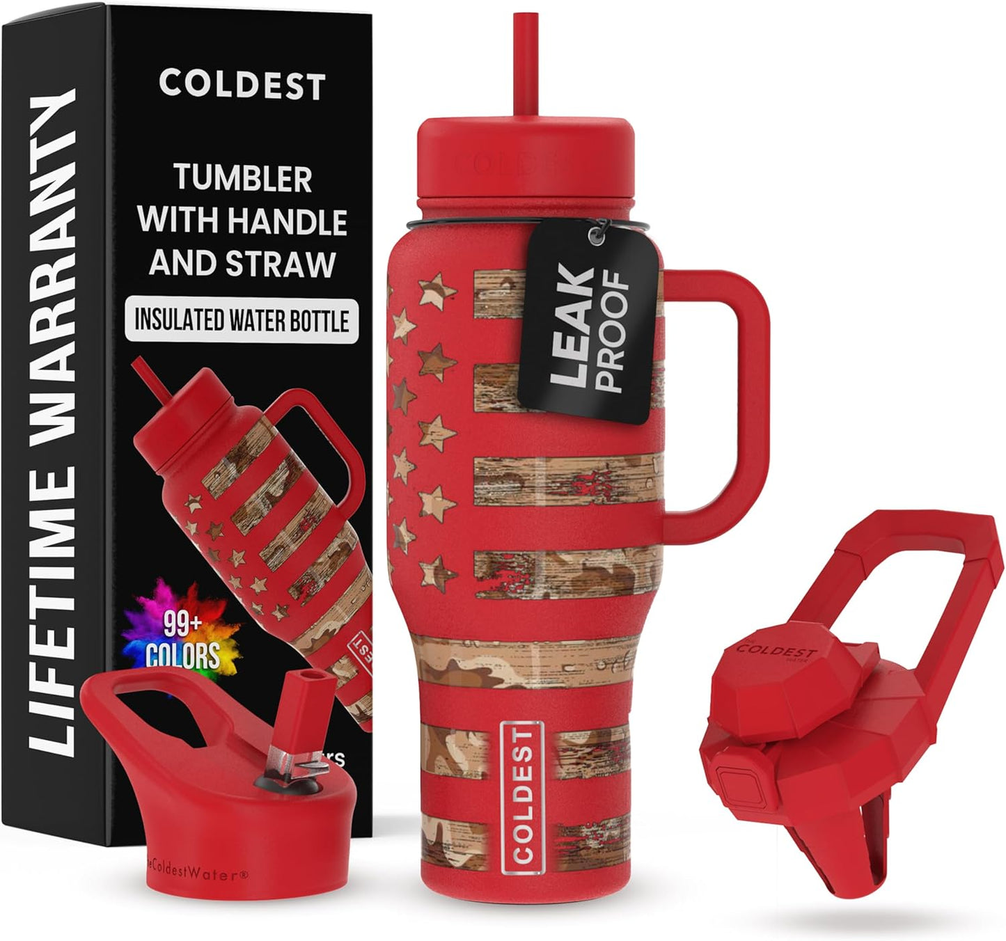 Coldest Tumbler with Handle and Straw - 100% Leak Proof Design
