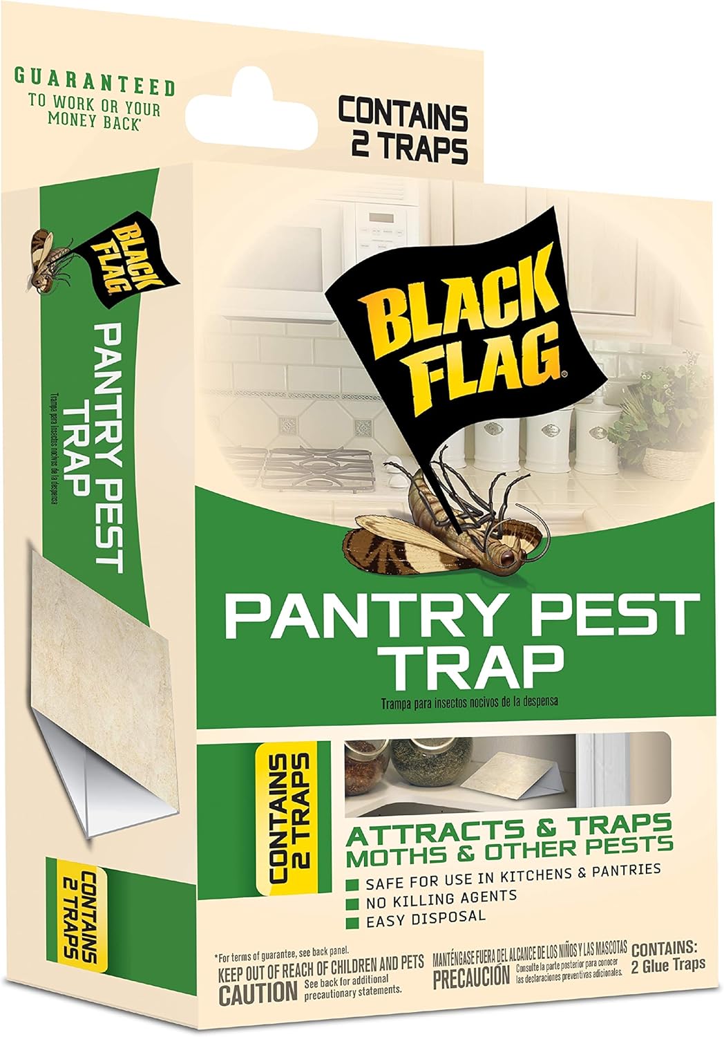 Black Flag Pantry Pest Trap - Safe Insect Traps for Kitchens