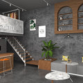 31 in x 354 in Extra Wide Blue Grey Concrete Peel and Stick Wallpaper