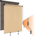 Outdoor Roller Shades for Patio 8 ft x 8 ft Khaki - UV Protection