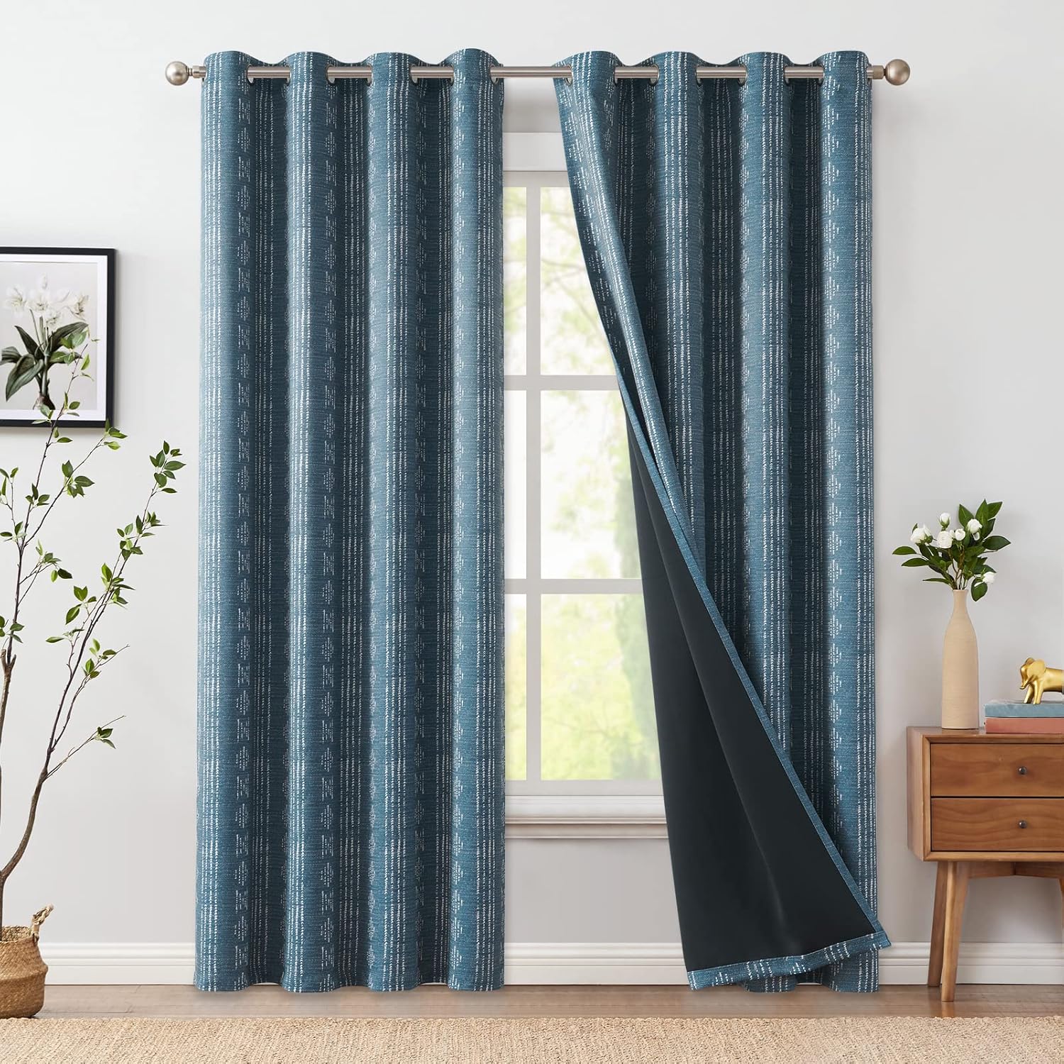 95% Blackout Boho Curtains for Bedroom - Stylish Room Darkening Drapes