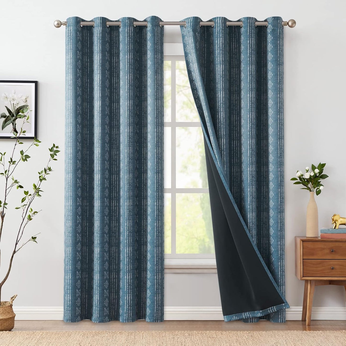 Blackout Boho Curtains for Bedroom - 96 Inch Length Drapes