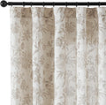 Vangao Linen Blend Taupe Floral Curtains for Light Filtering