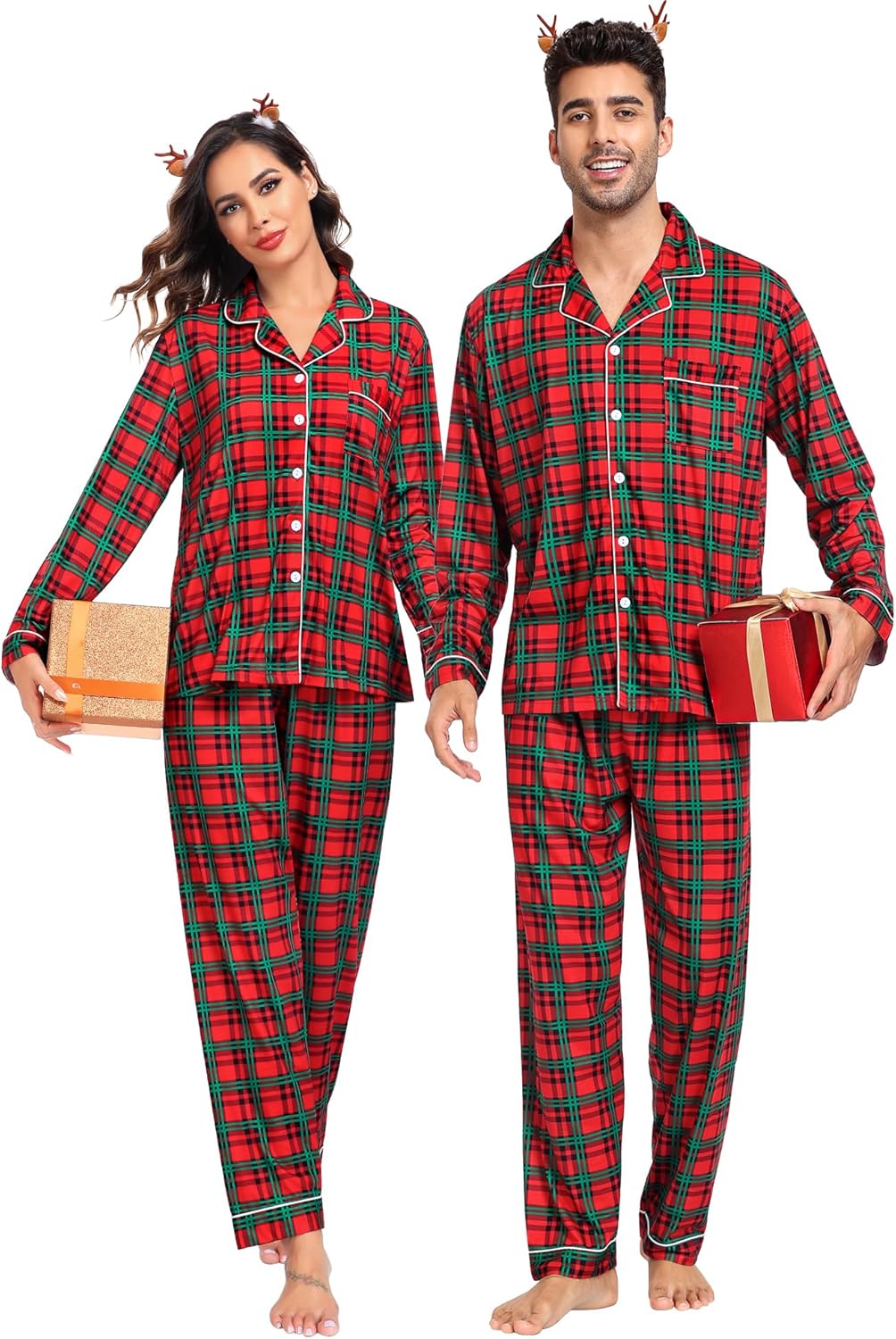 SWOMOG Family Christmas Pajamas Set for Couples and Kids