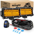 Nilight Led Light Bar 2PCS 6.5 in Amber 120W Combo - Fog & Off-Road