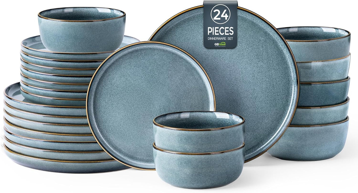 GBHOME Ceramic Dinnerware Sets for 8 - 24 Pieces Stoneware