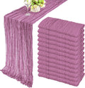 12 Pack 10ft Mauve Cheesecloth Table Runner 35x120 in - Boho Wedding