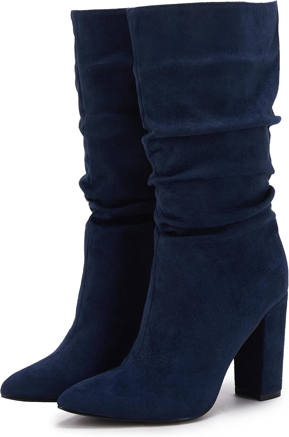 Syktkmx Womens Winter Slouchy High Heel Boots for Style
