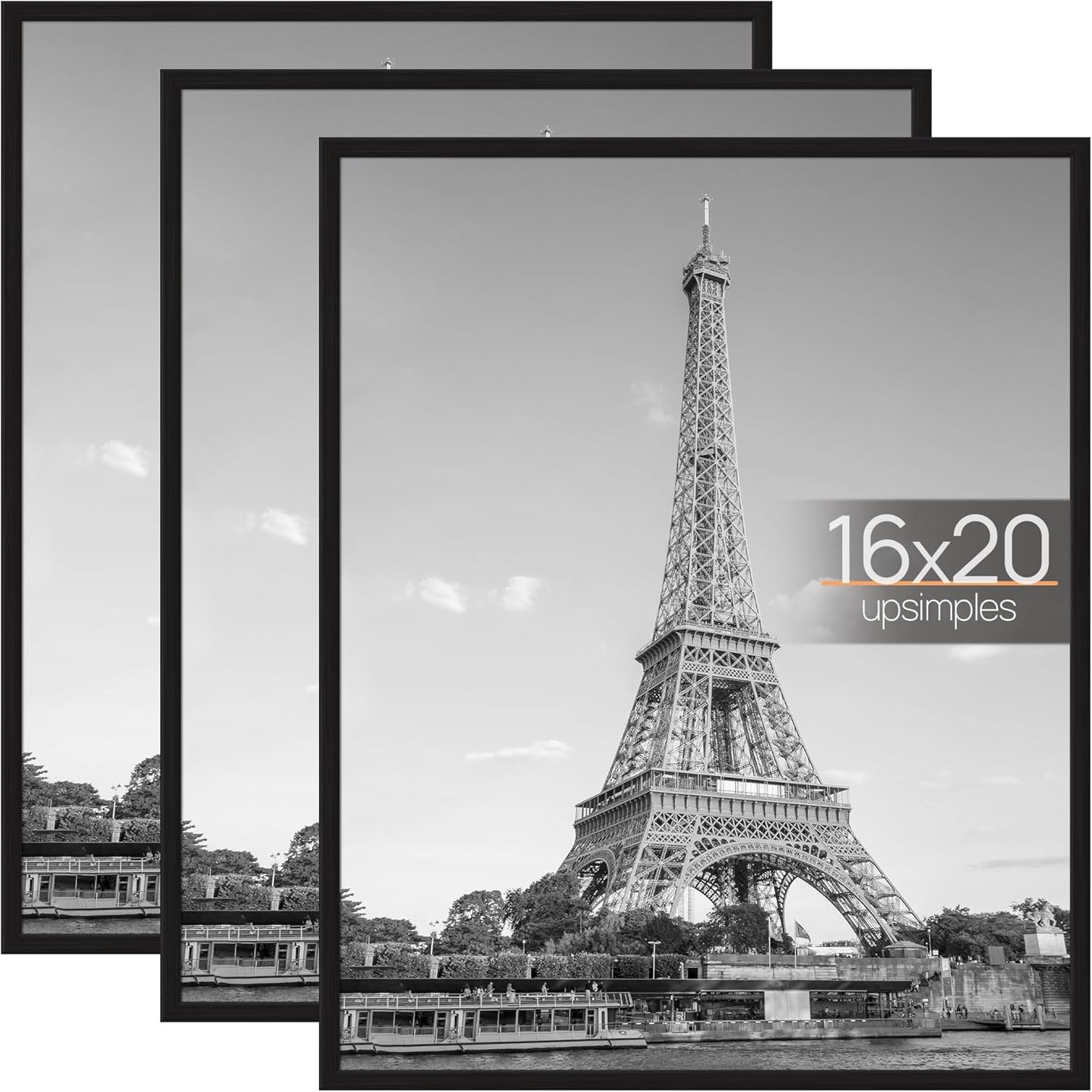 Upsimples 16x20 Picture Frame Black 3 Pack for Home Decor