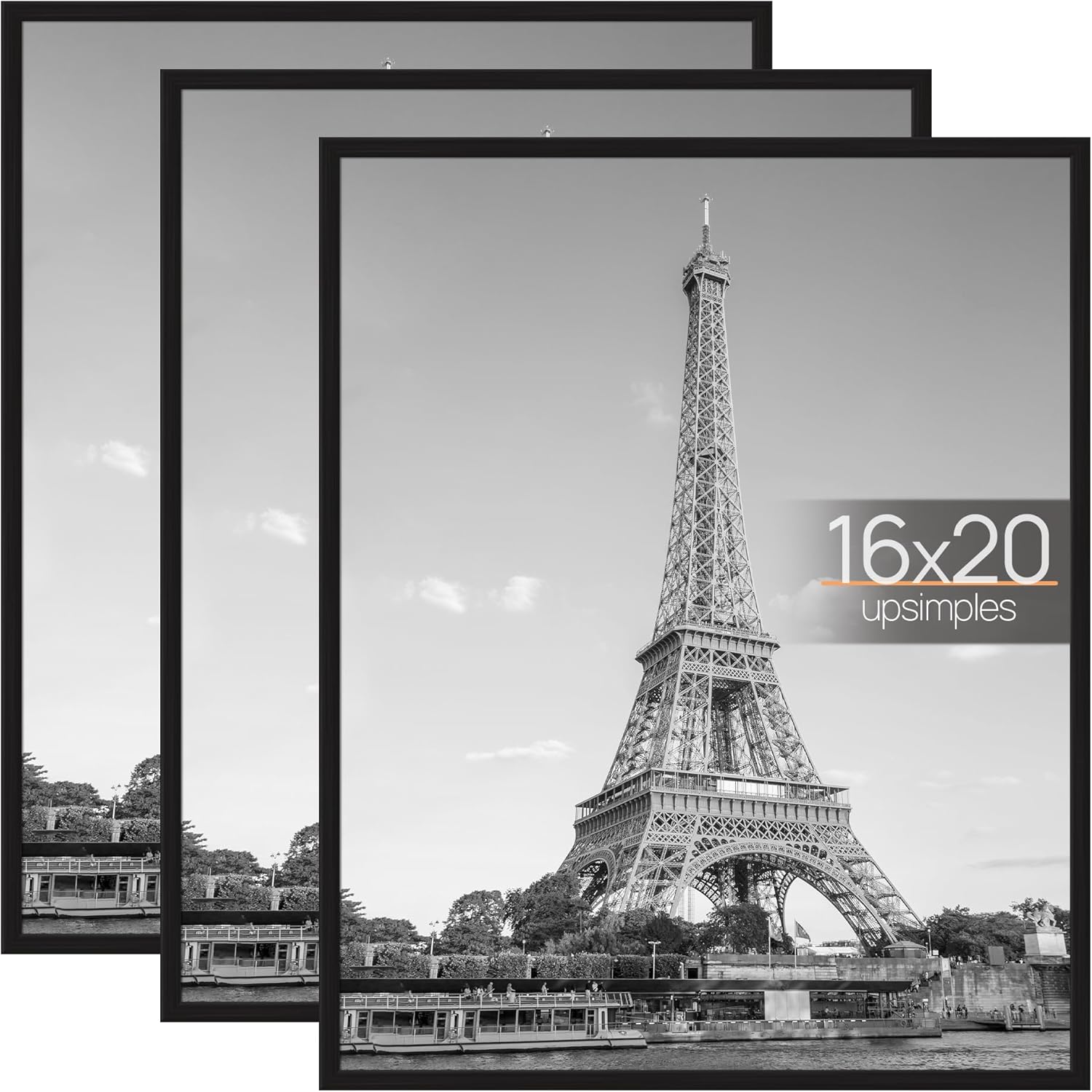Upsimples 16x20 Picture Frame Black 3 Pack for Home Decor