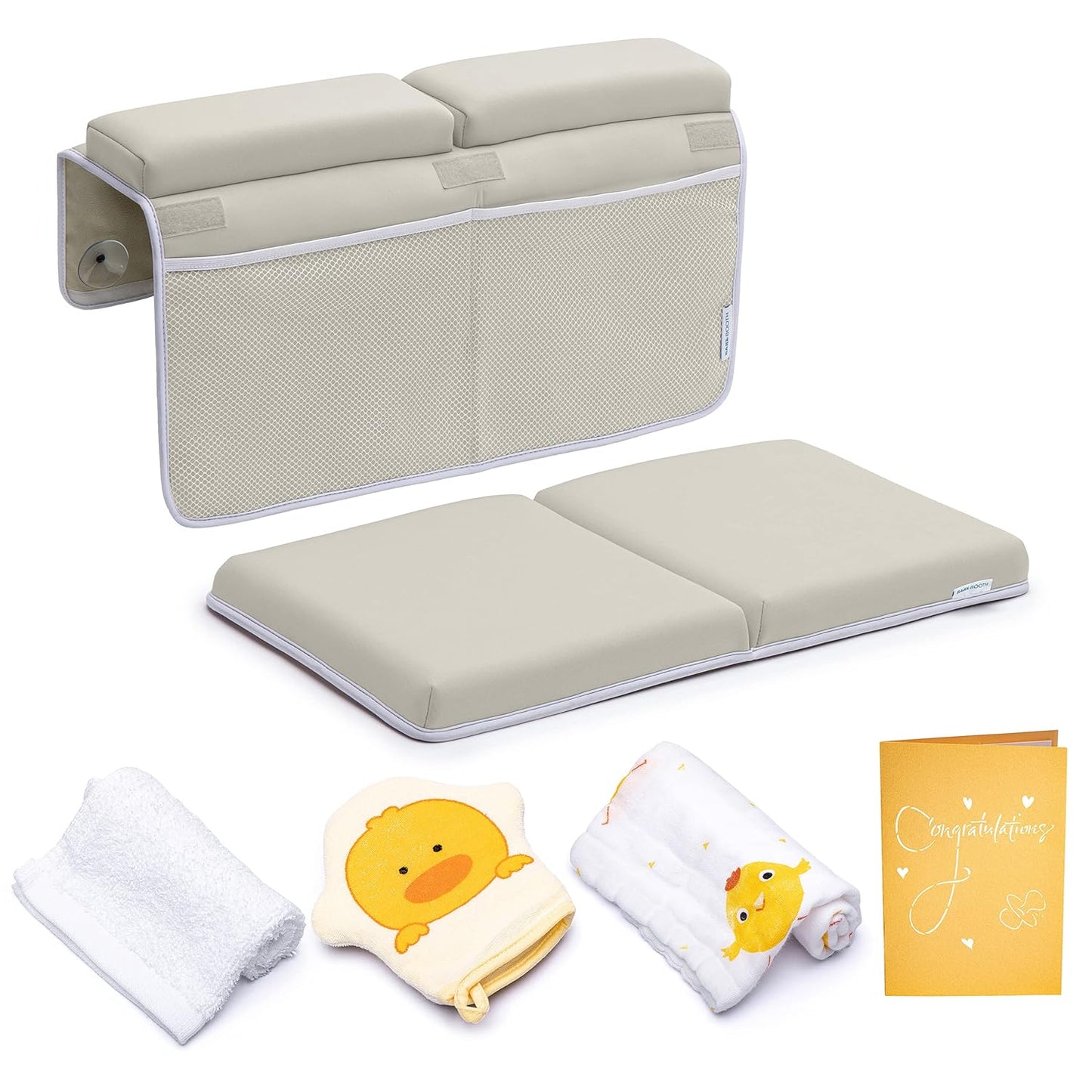 Bath Kneeler with Elbow Rest Pad Set for Comfortable Bathing