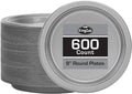 Silver 9 in Plastic Plates 600 Count - Sturdy Disposable Party Plates