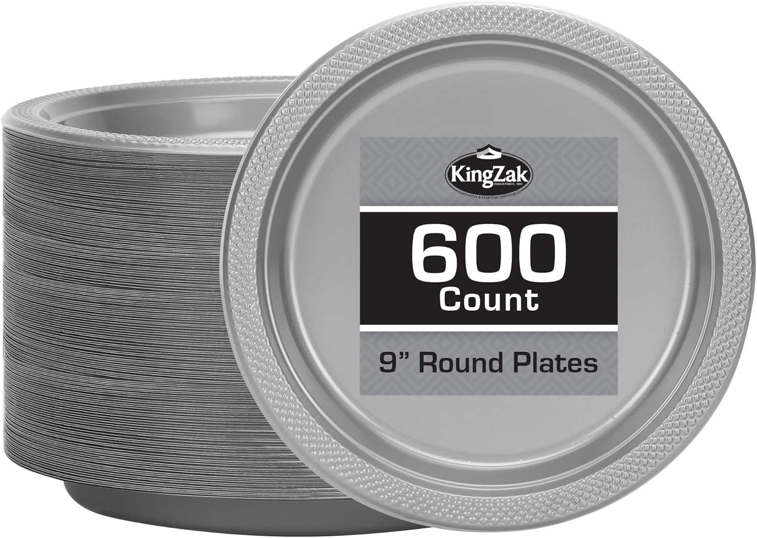Hanna K. Signature Collection Silver Plastic Plates for Events